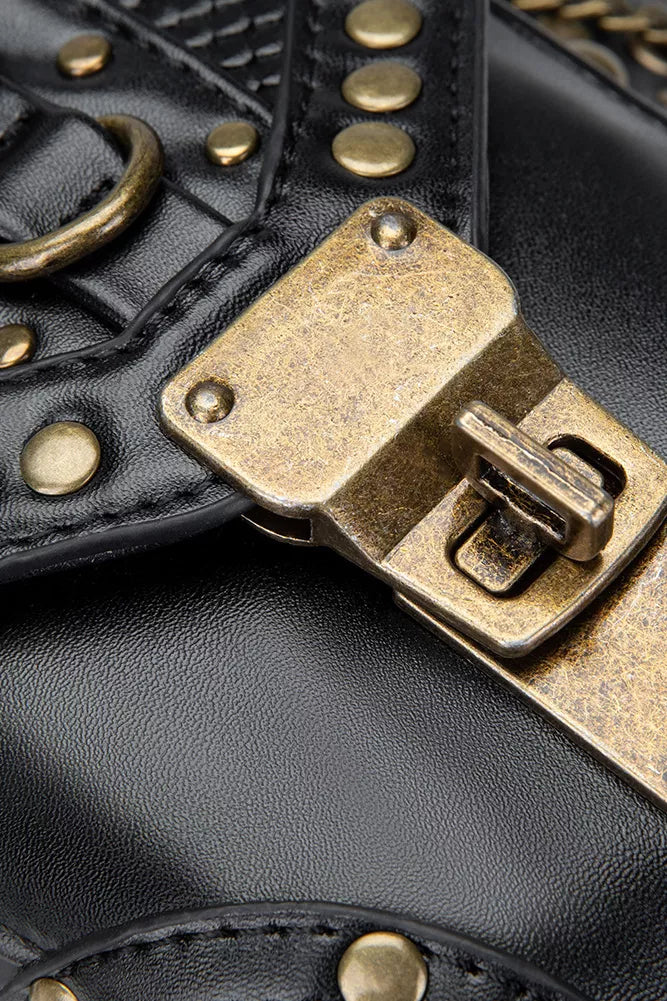 Steampunk Rivet Decor Multipurpose Crossbody Bag