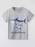 Children's Shark Size Comparison Graphic T-Shirt