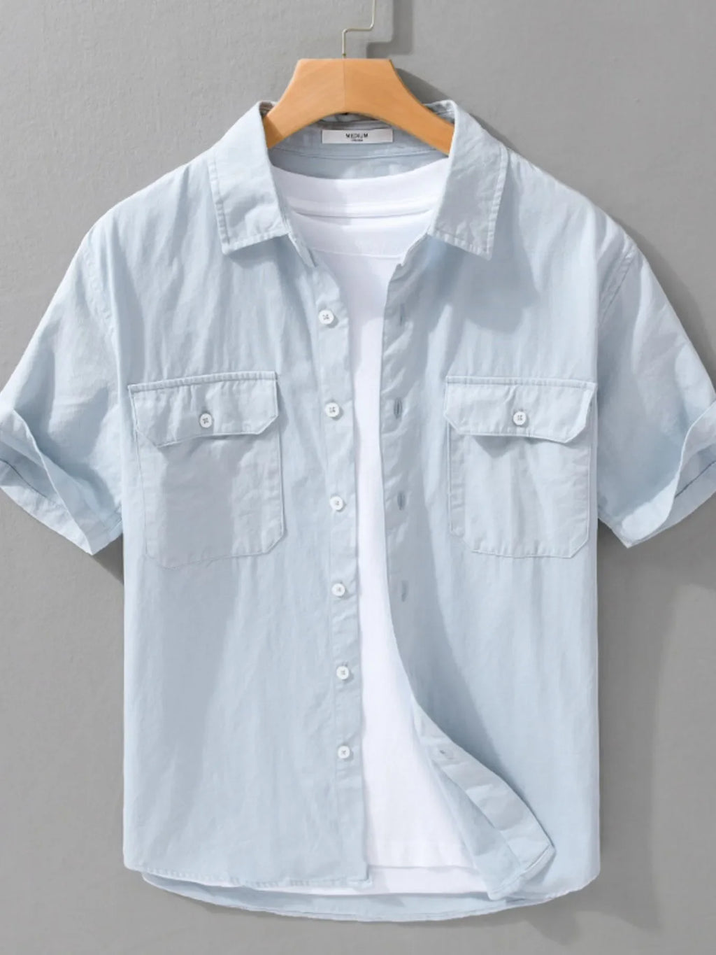 Men's Plus Size Button Up Short Sleeve Shirt