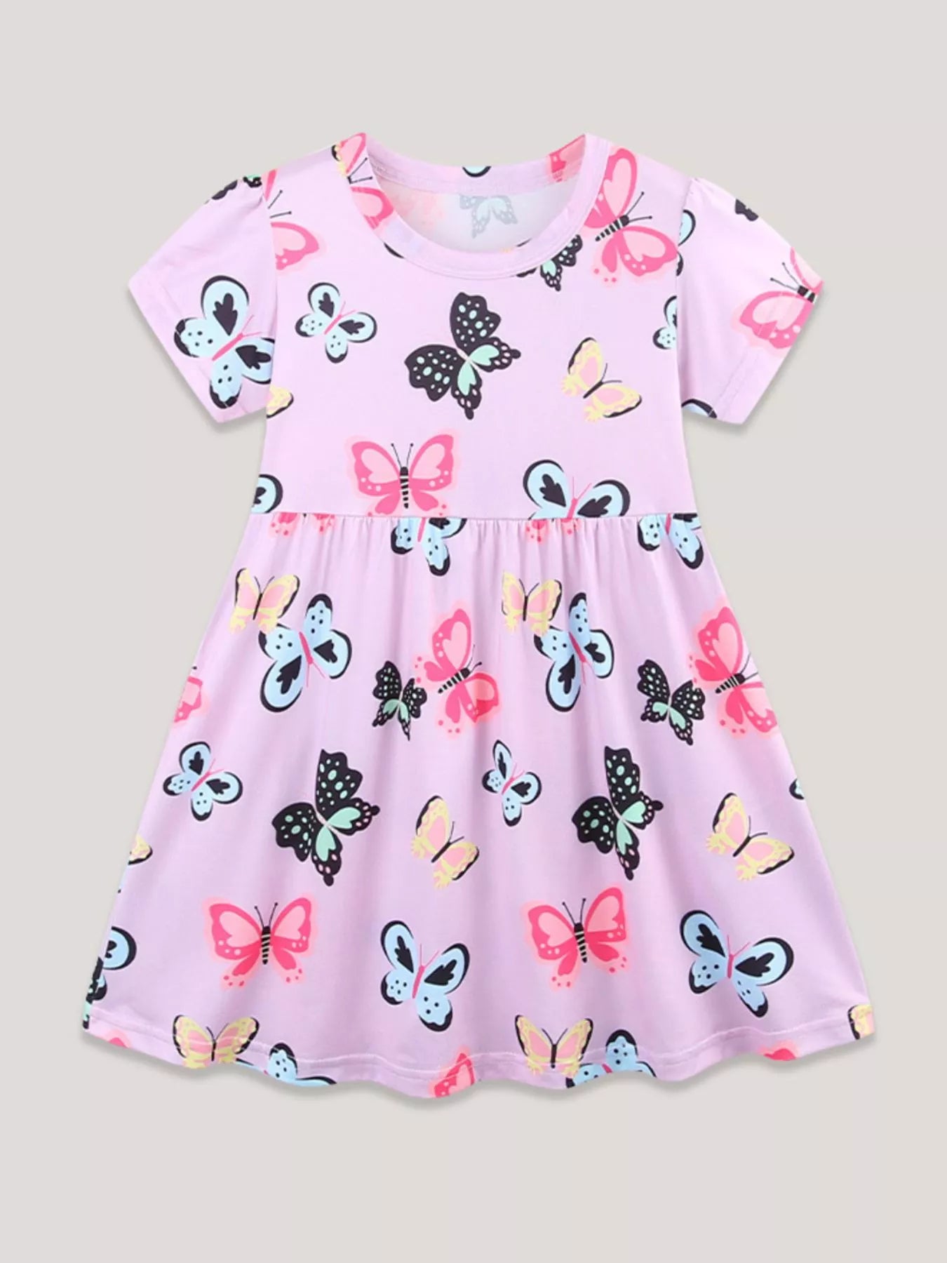 Children's Butterfly Print Casual Dress