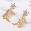 Western Style Boot Dangle Earrings