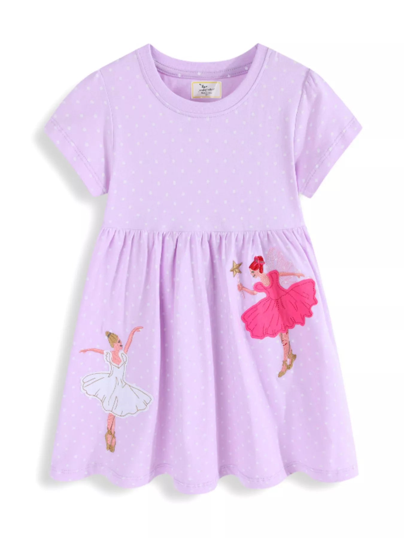 Children's Ballerina Embroidered Round Neck Dress