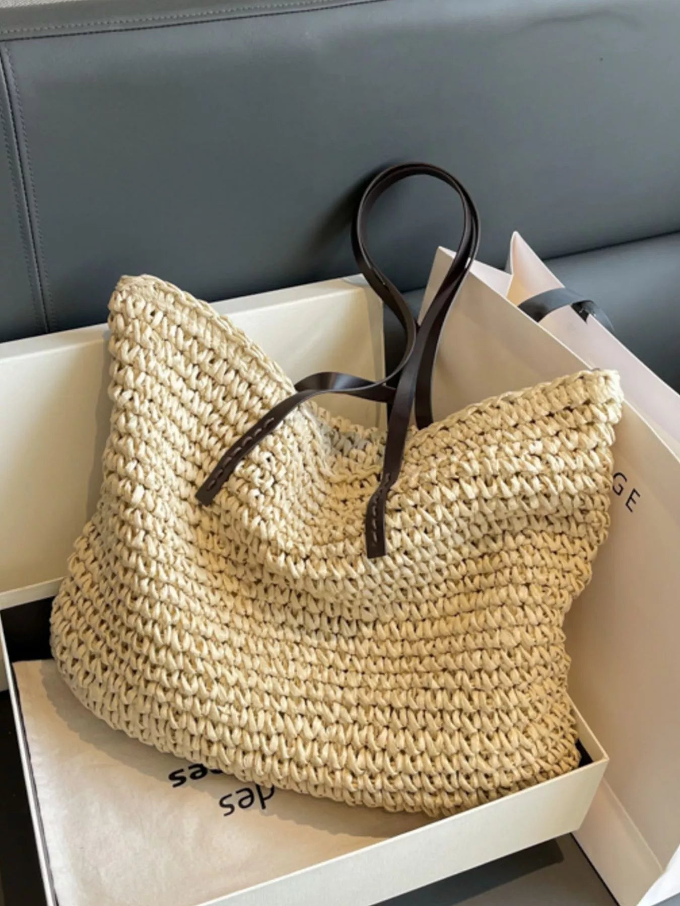 Woven Straw Shoulder Bag