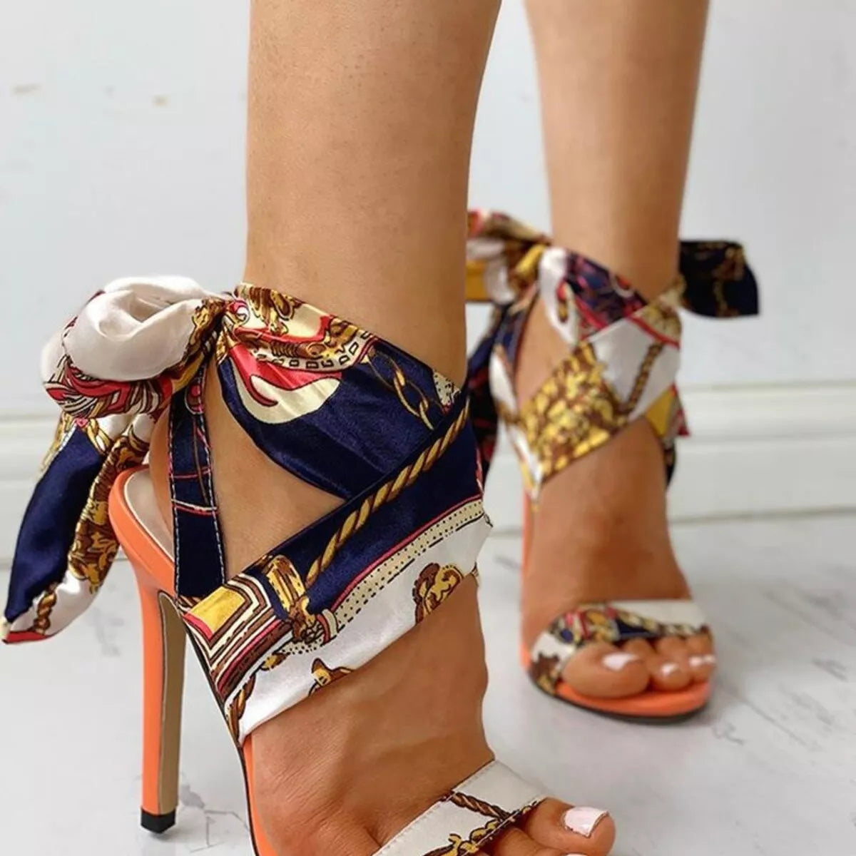 Open Toe Stiletto Sandals
