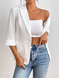 Classic Lapel Collar One Button Blazer