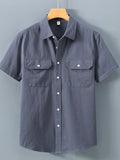 Men's Plus Size Button Up Short Sleeve Shirt