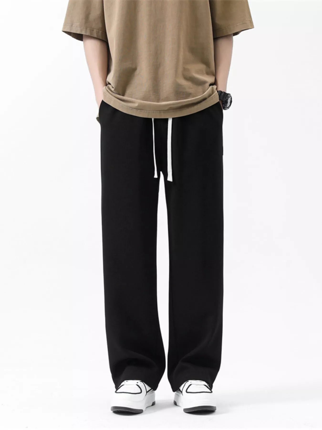 Men's Full Size Loose Fit Casual Drawstring Pants Plus Size