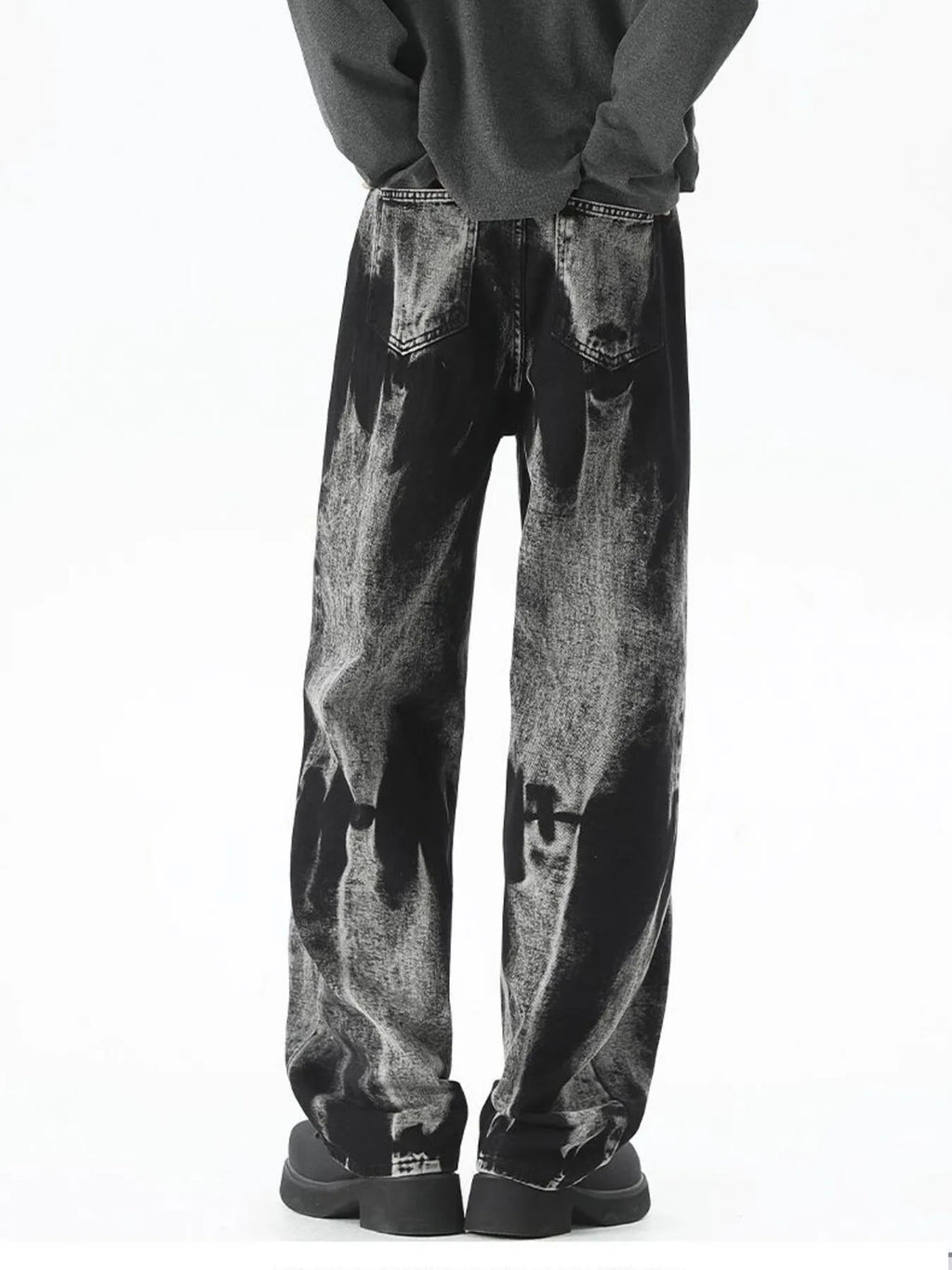 Men's Plus Size Washed Loose Fit Jeans