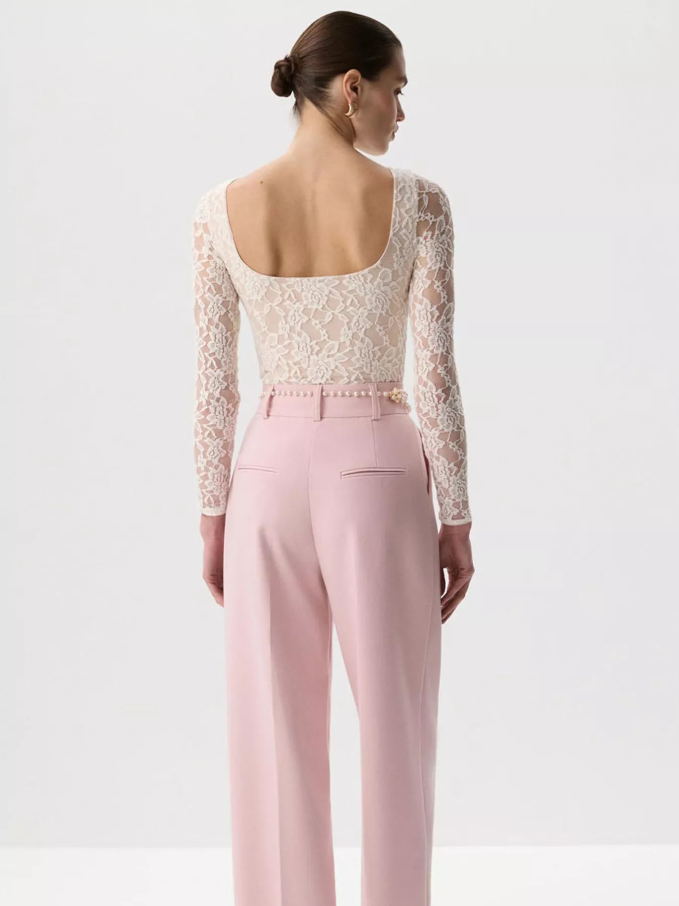 Lace Round Neck Long Sleeve Top