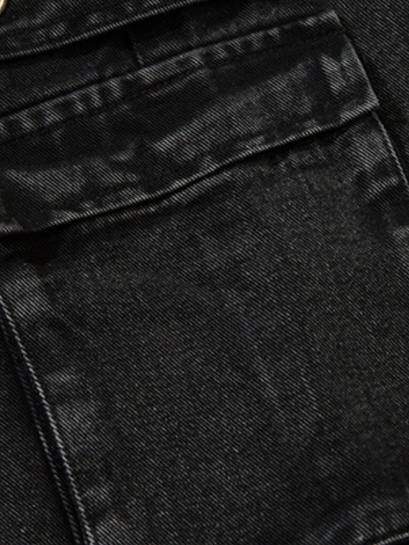 Men's Wide Leg Cargo Denim Jeans with Multi Pockets