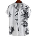 Men's Full Size Printed Short Sleeve Casual Shirt Plus Size