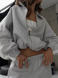 Zip Up Long Sleeve Outerwear and Pants Set