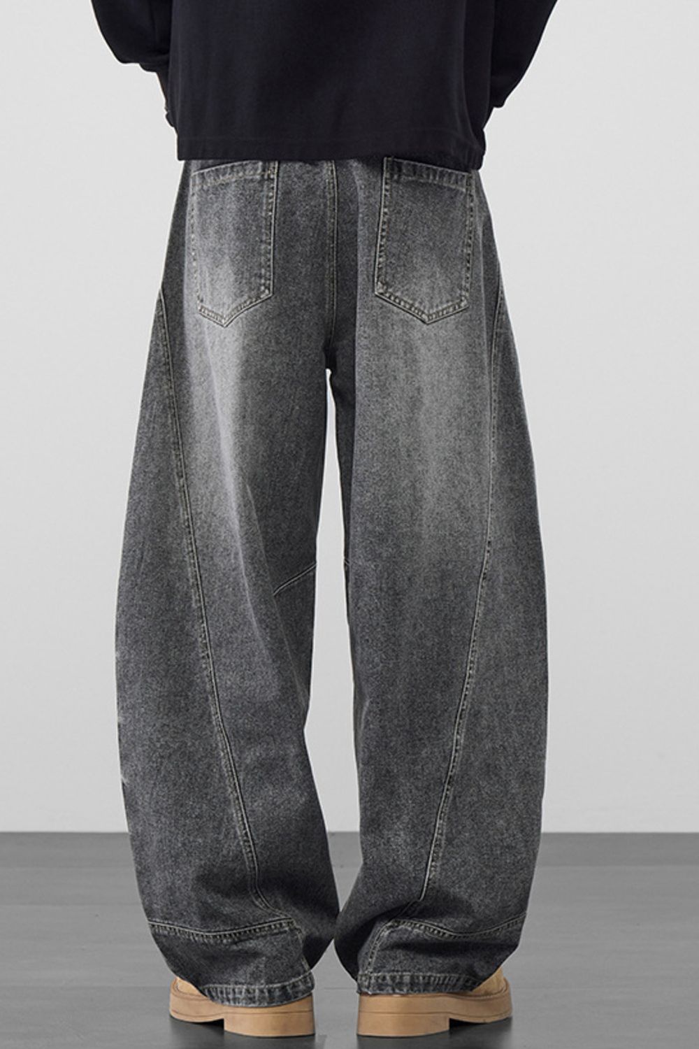 Men's Plus Size Vintage Washed Wide Leg Jeans