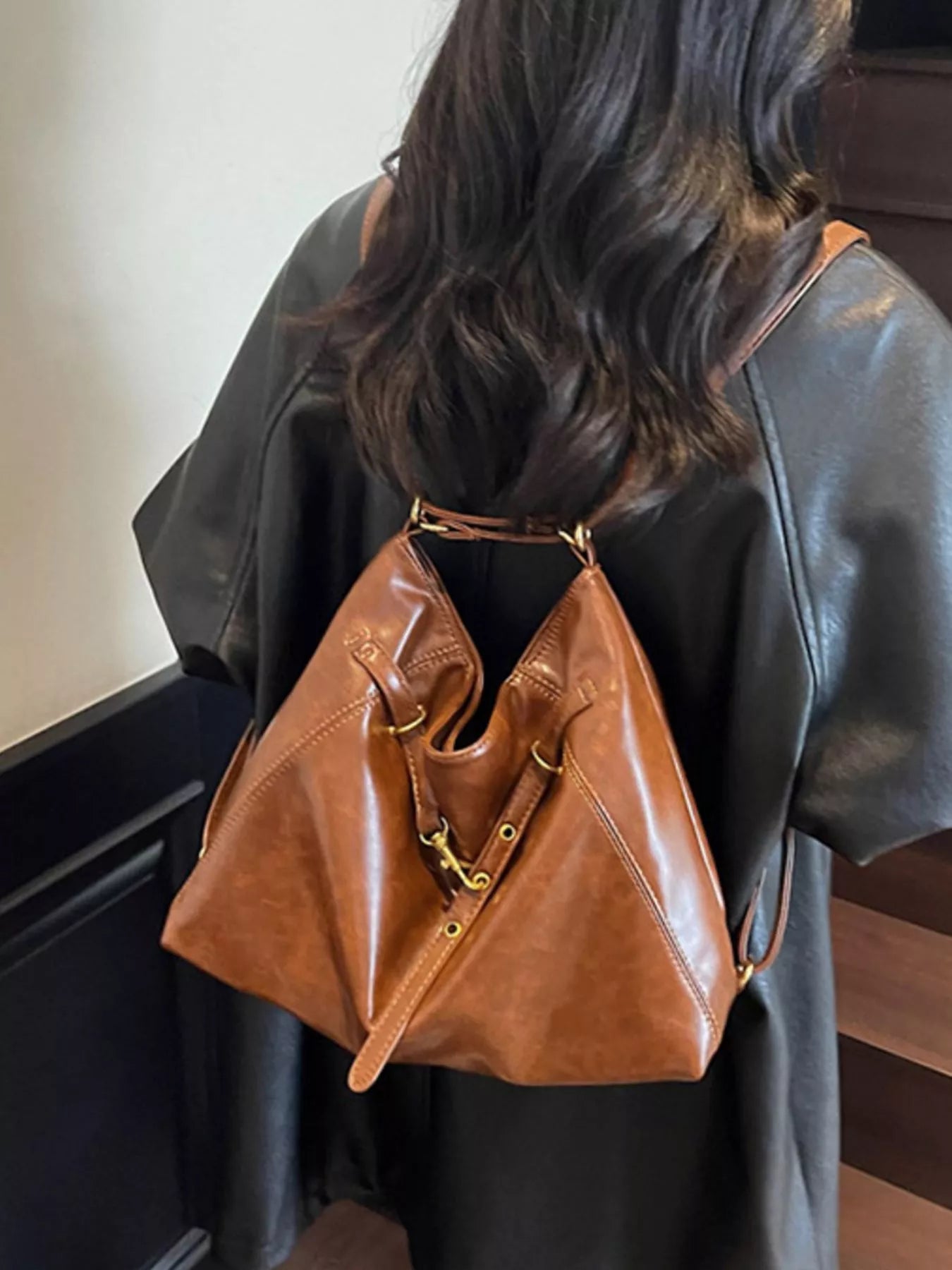 Vintage Style Leather Crossbody Bag