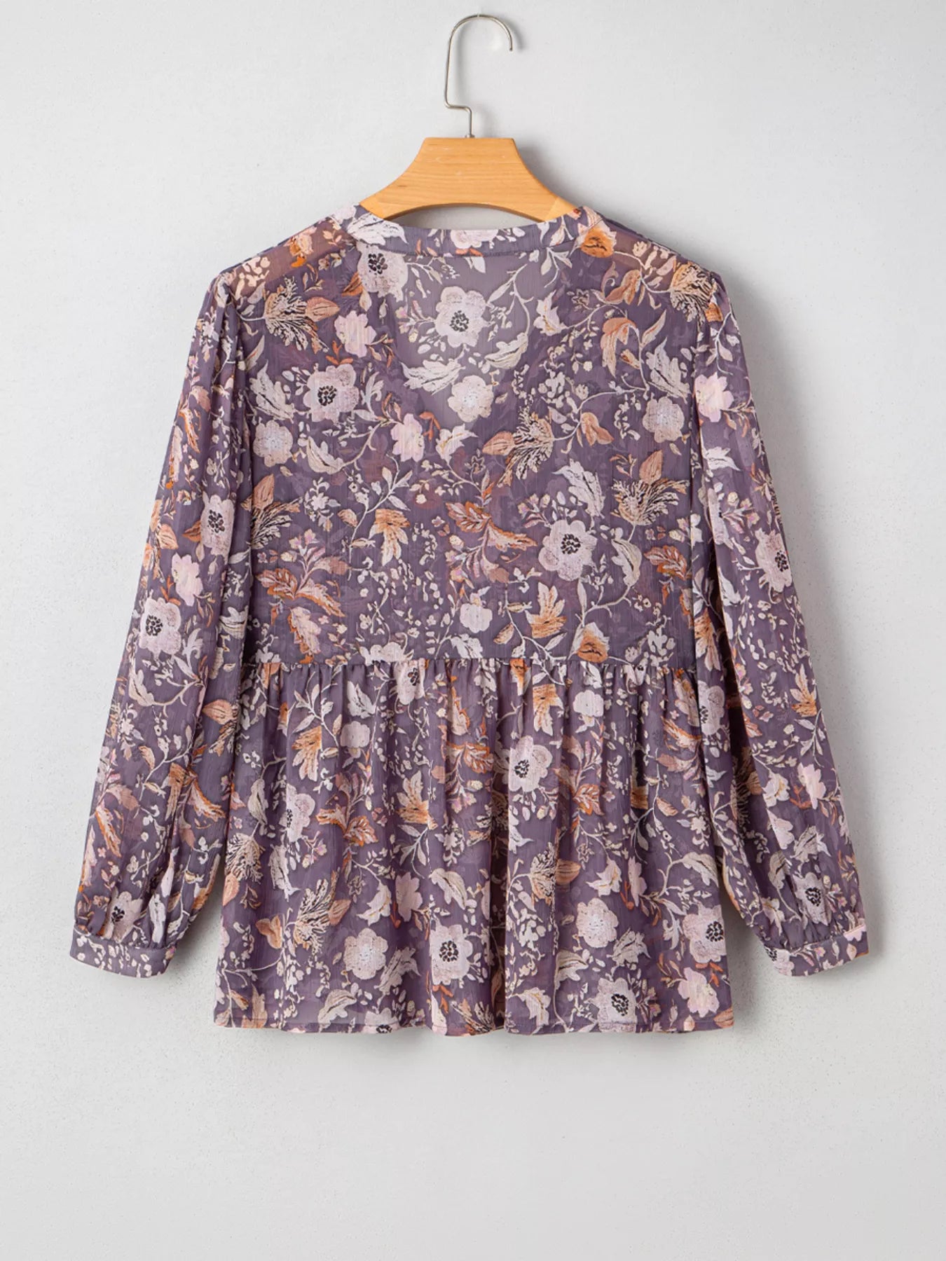 Floral Print Tie Neck Blouse