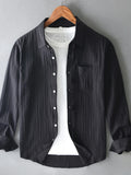 Men's Plus Size Button Up Long Sleeve Shirt