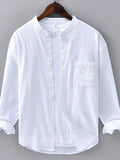 Men's Plus Size Casual Button Up Long Sleeve Shirt