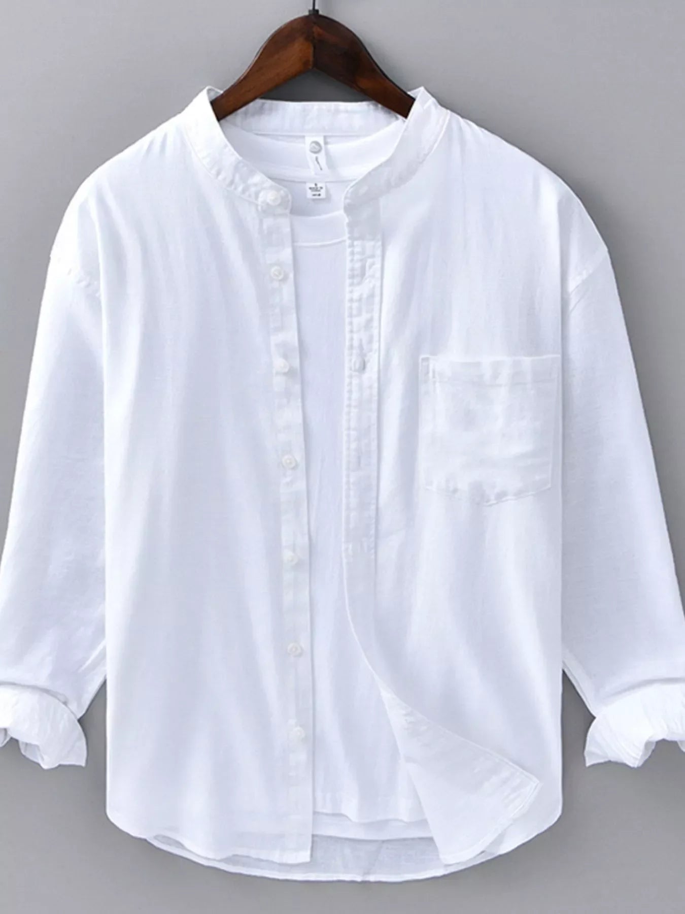 Men's Plus Size Casual Button Up Long Sleeve Shirt
