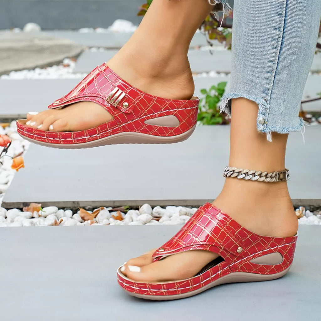 Toe Post Wedge Sandals