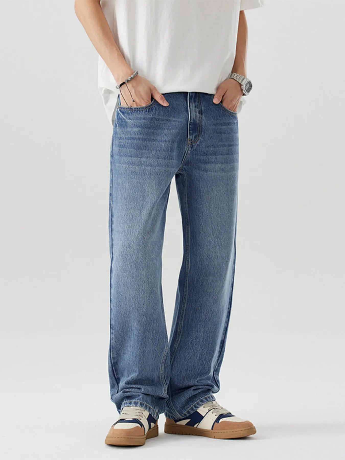 Men's Relaxed Fit Wash Jeans