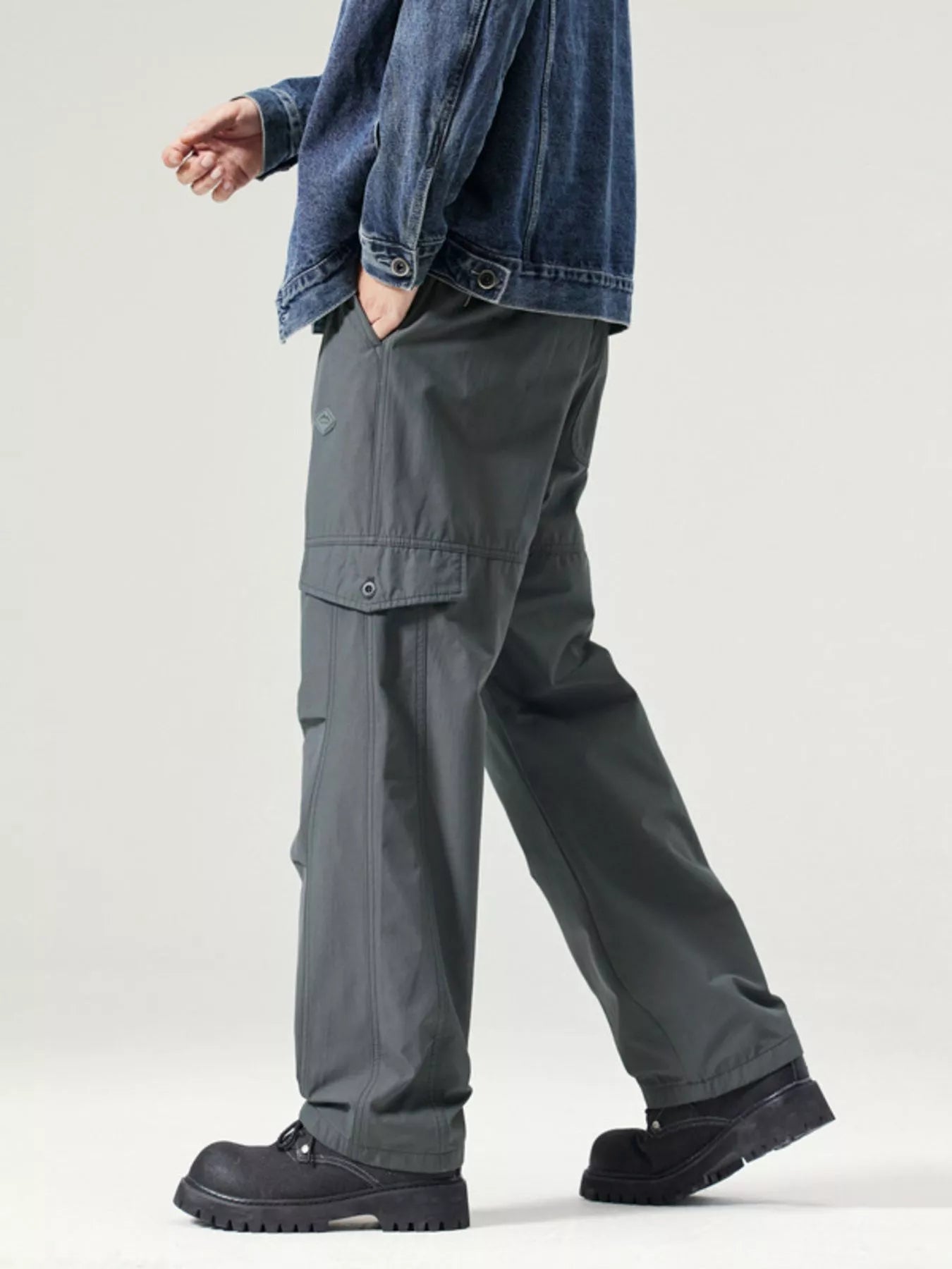 Men's Full Size Wide Leg Cargo Pants Plus Size