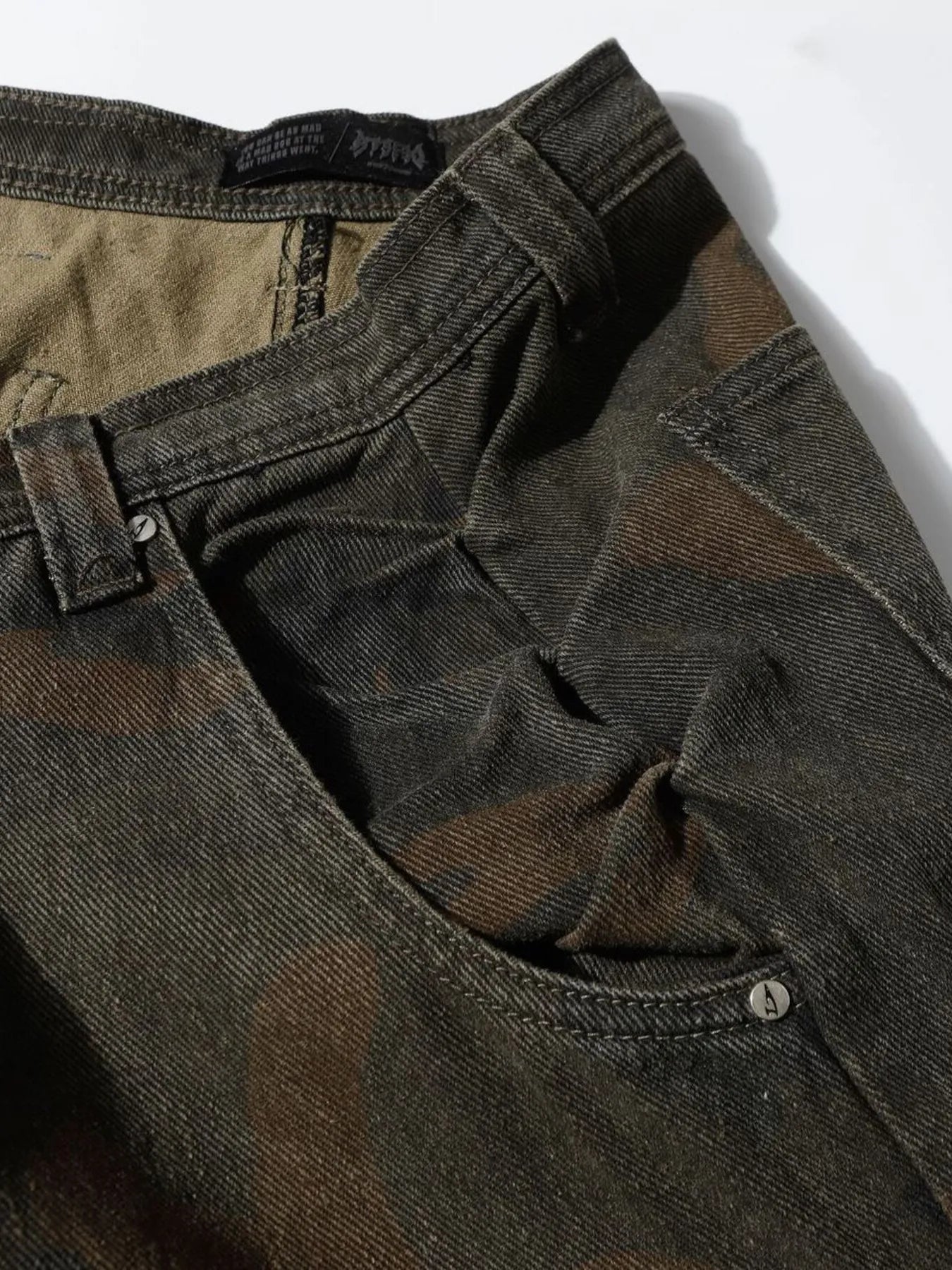 Men's Vintage Camo Cargo Wide Leg Jeans