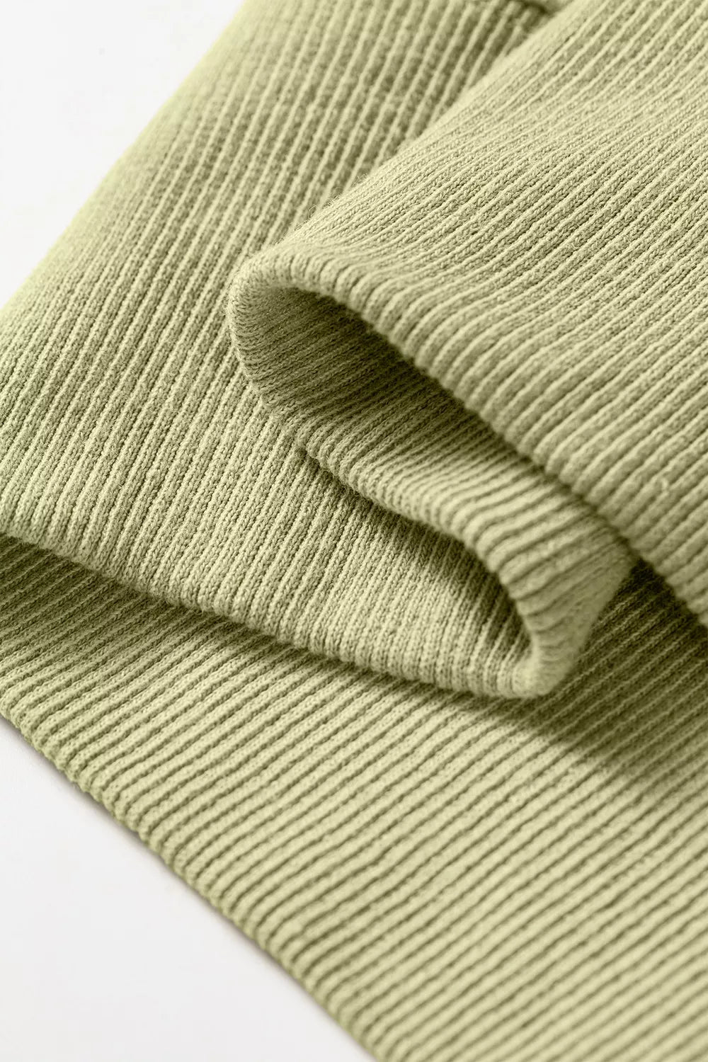 Camouflage Waffle Knit Raw Edge Contrast Trim Oversized Long Sleeve Top