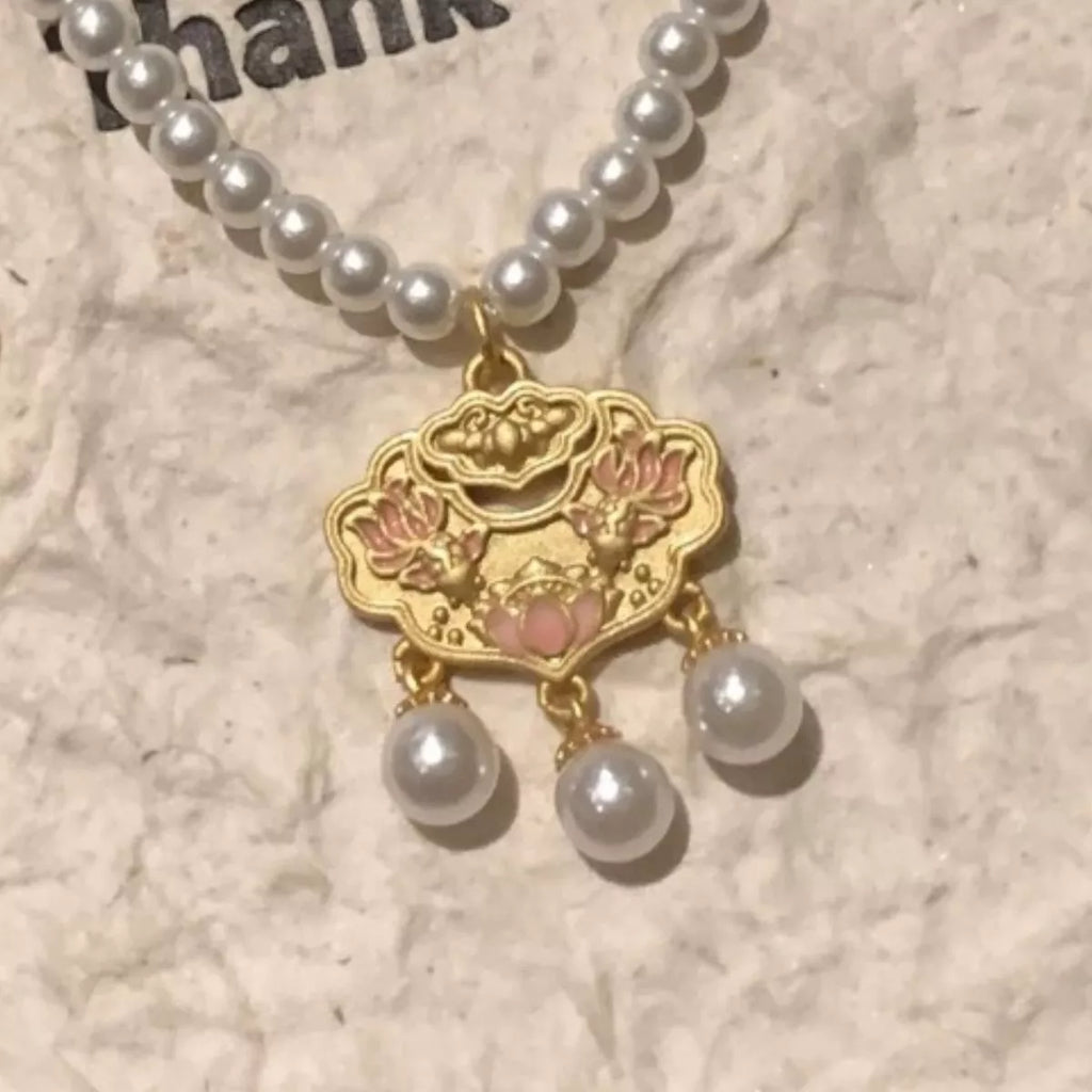 18K Gold-Plated Lotus Pendant Necklace