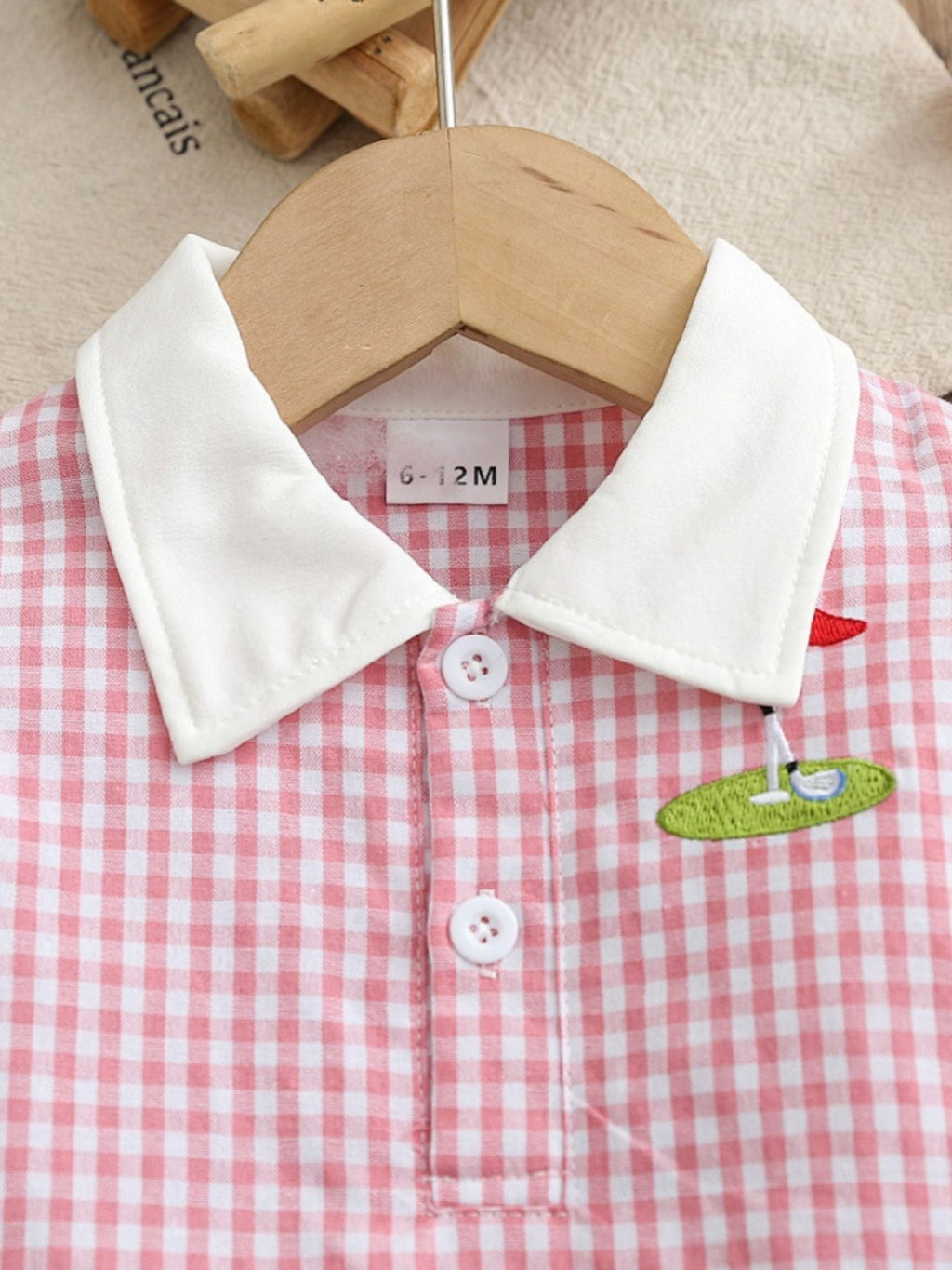 Children's Gingham Ruffle Hem Polo Dress