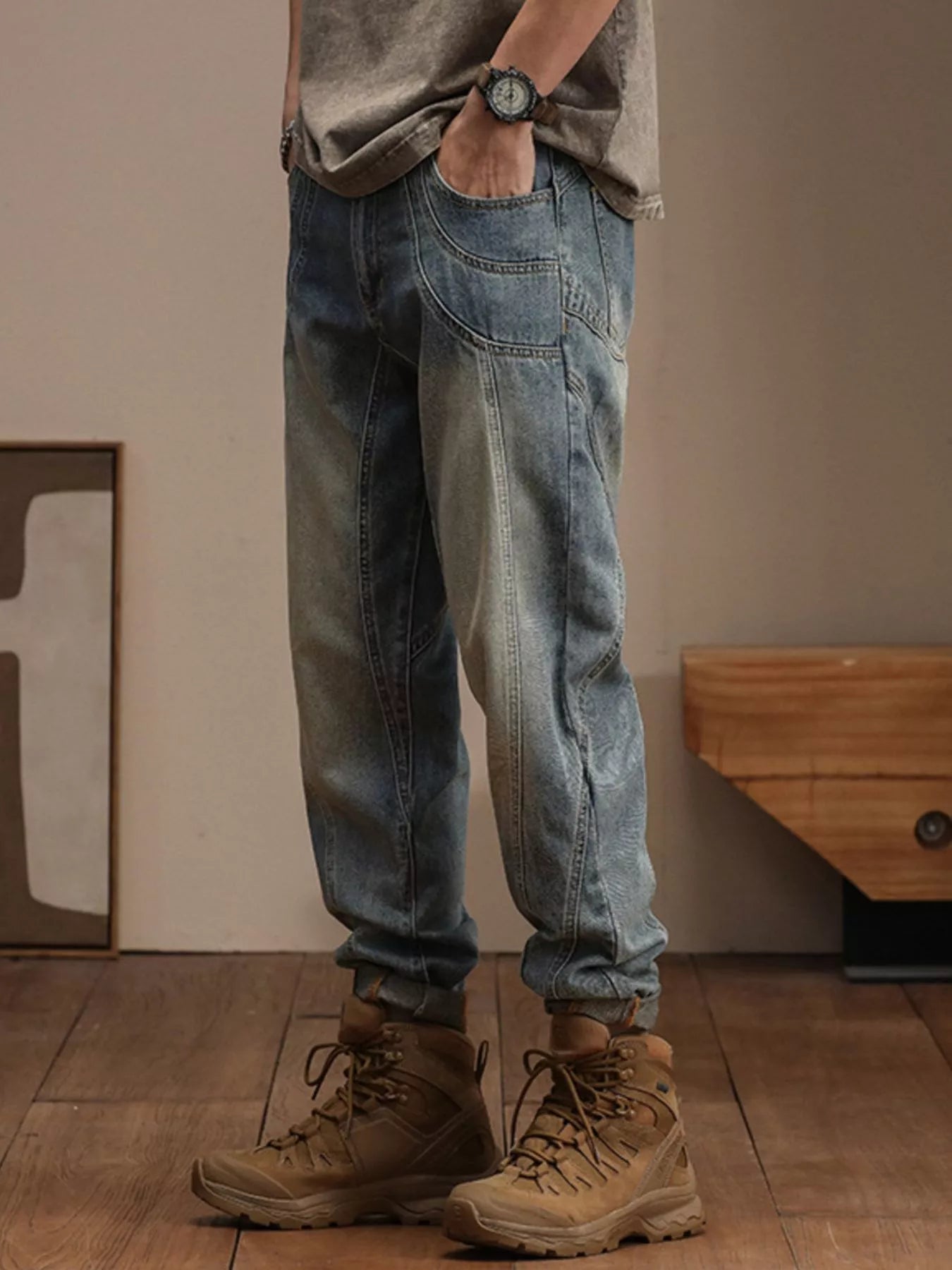 Men's Vintage Wash Relaxed Fit Jeans