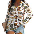 Baha Ranch Long Sleeve Vintage Cowboy Collage Top