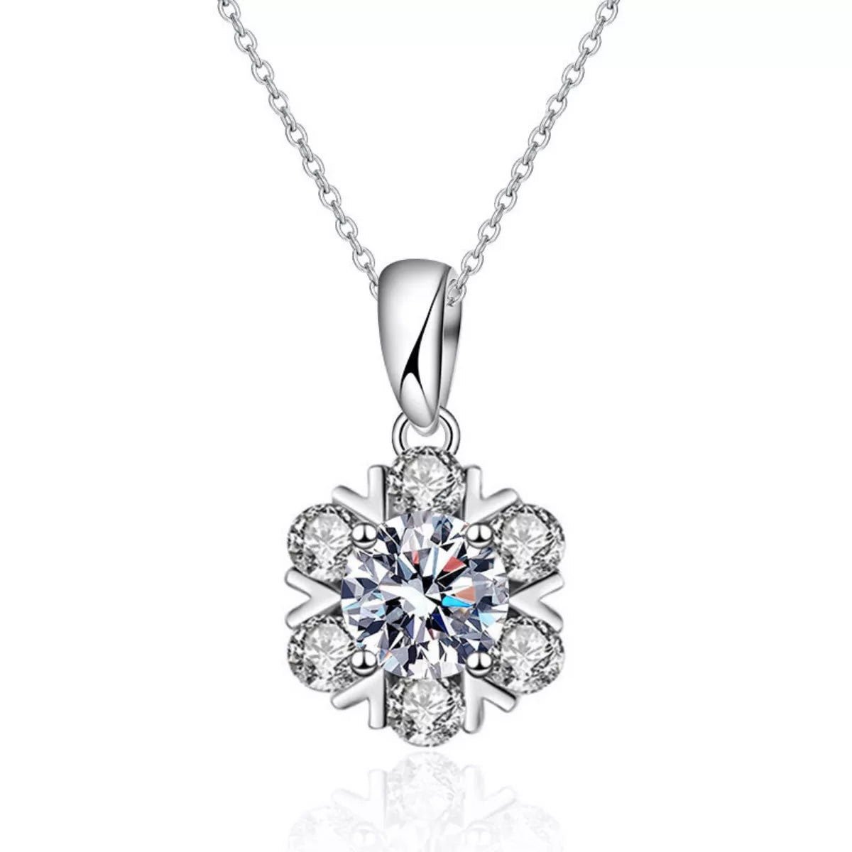 1 Carat Moissanite 925 Sterling Silver Pendant Necklace