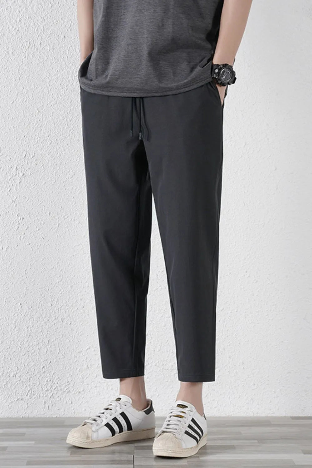 Men's Plus Size Drawstring Pants with Pockets