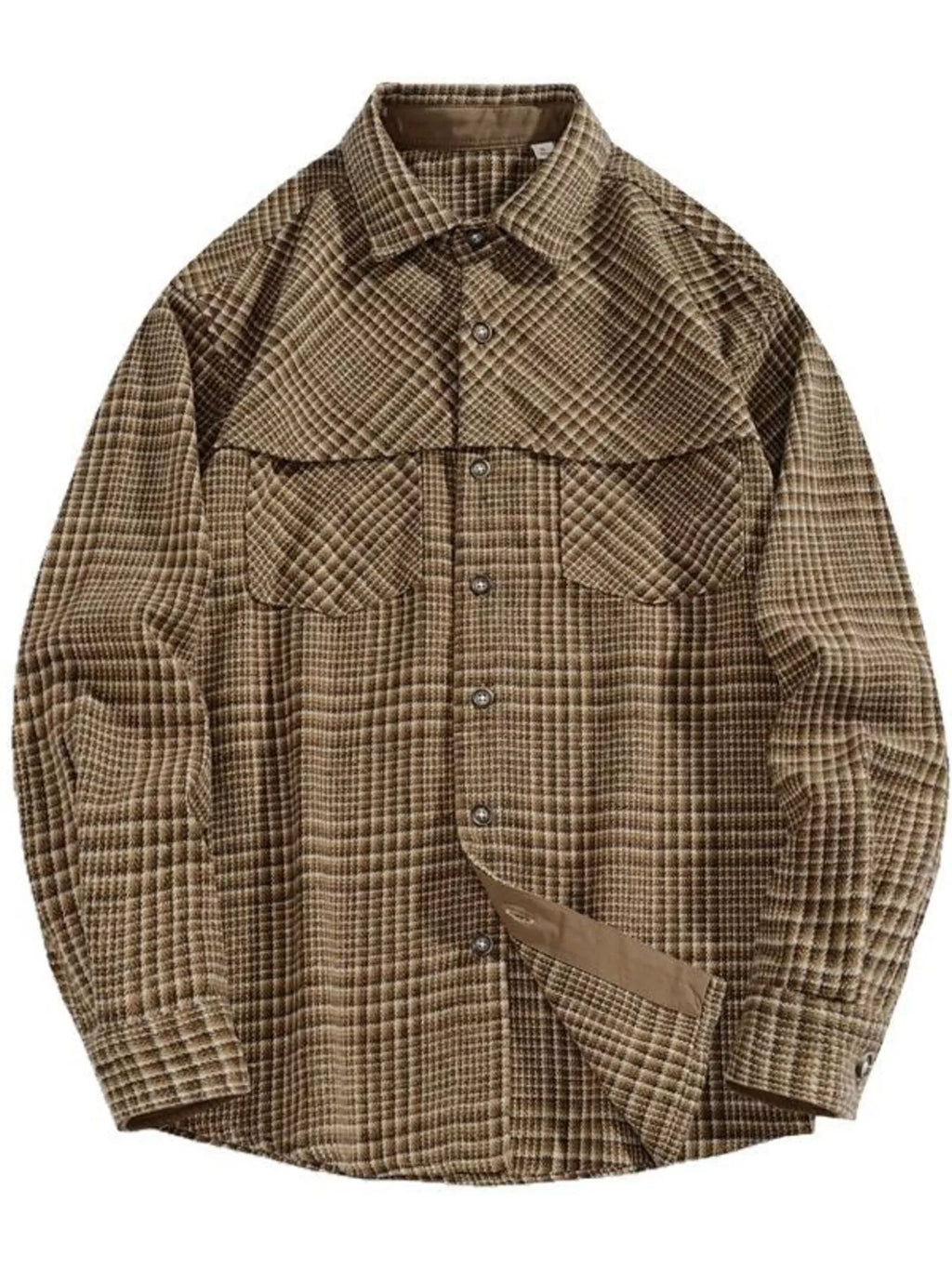 Men's Plus Size Plaid Button Up Long Sleeve Shirt