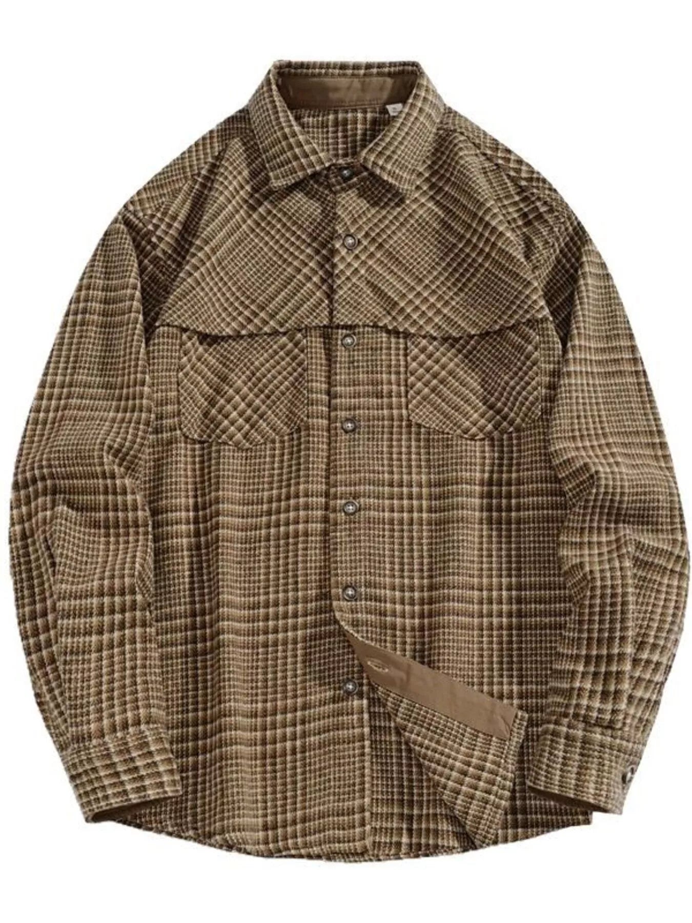 Men's Plus Size Plaid Button Up Long Sleeve Shirt