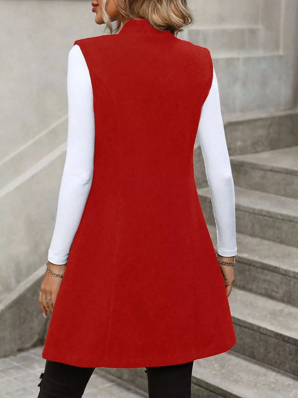 Button-Down Longline Vest Coat
