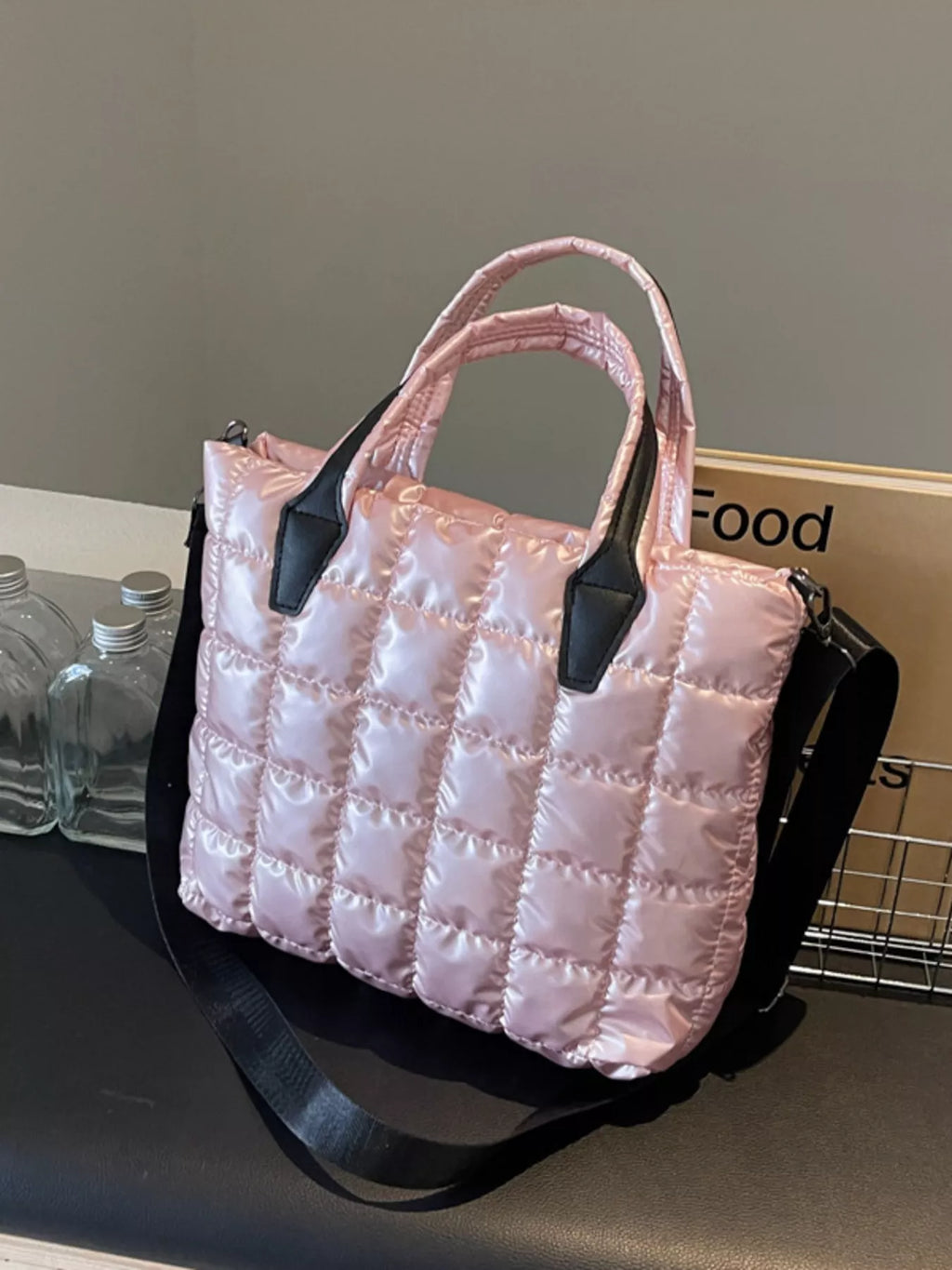 Bubble Textured Tote Crossbody Bag