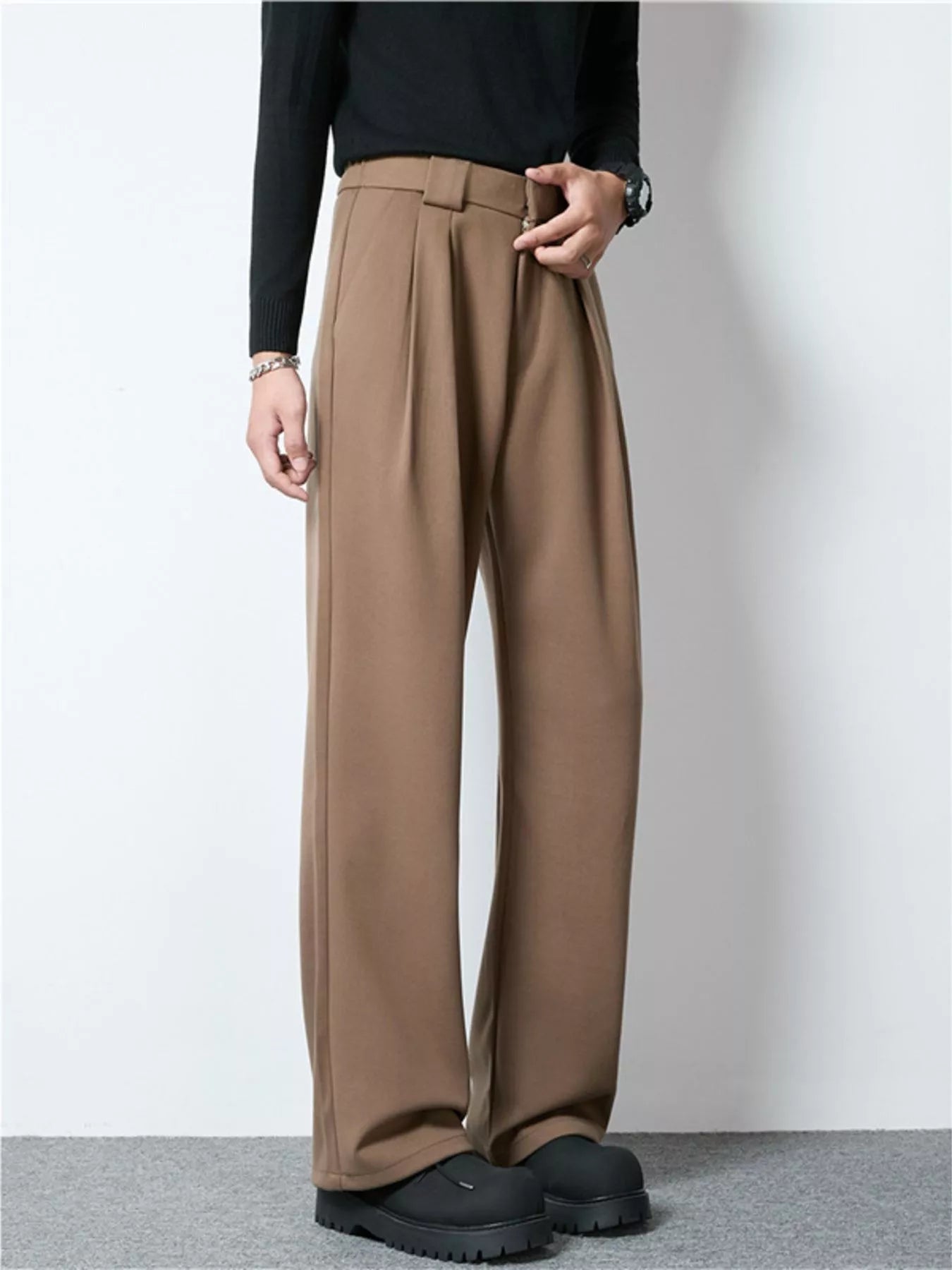 Men's Full Size Wide Leg Pleated Dress Pants Plus Size