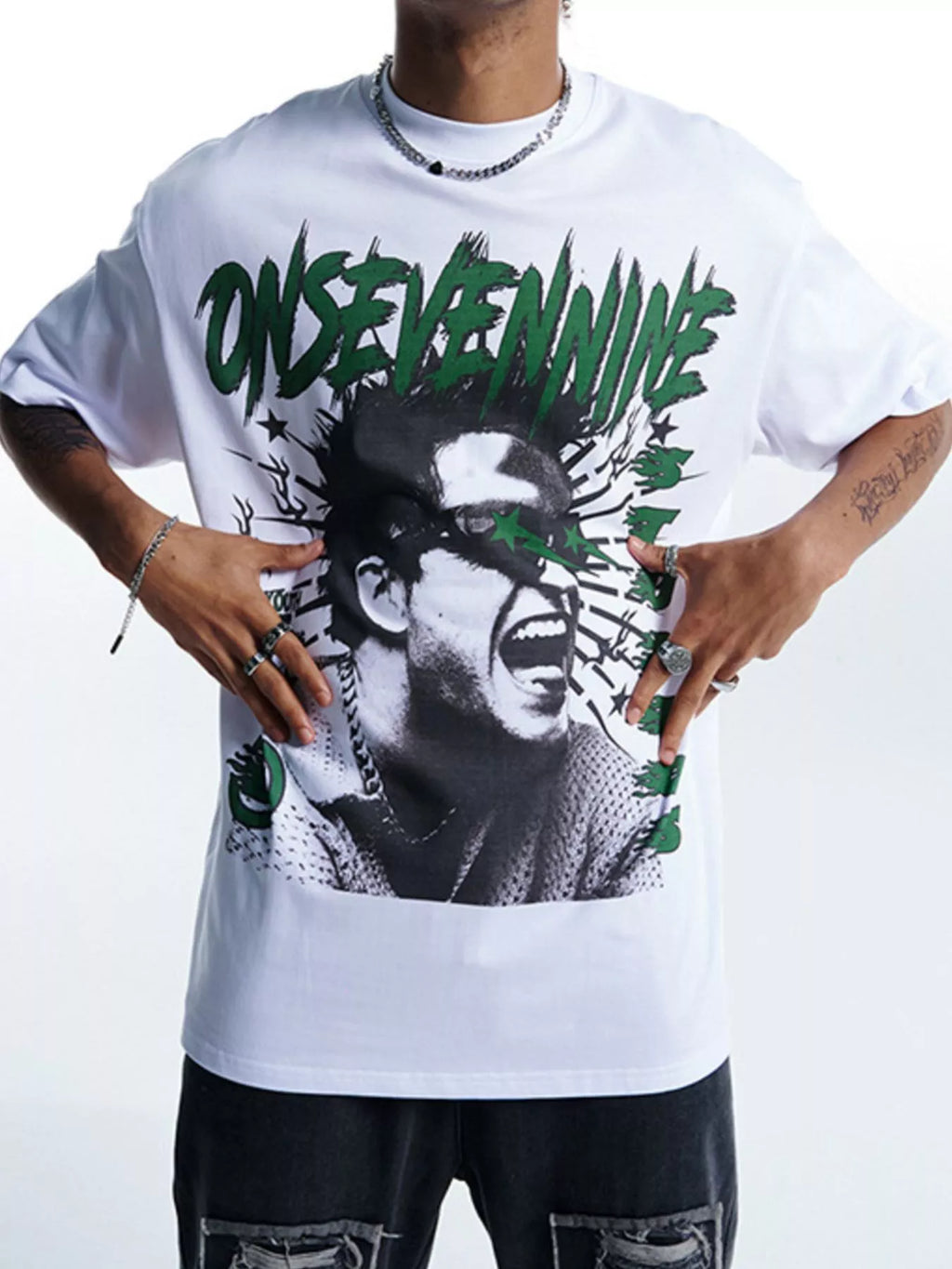 Men's Graphic Round Neck Oversized T-Shirt