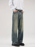 Men's Full Size Washed Wide Leg Jeans Plus Size