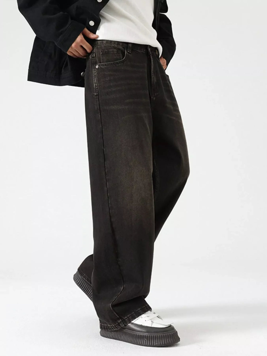 Men's Wash Wide Leg Jeans