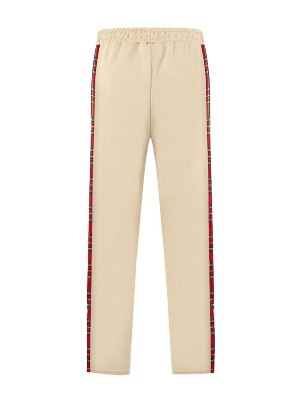 Men's Full Size Plaid Trim Snap-Button Track Pants Plus Size