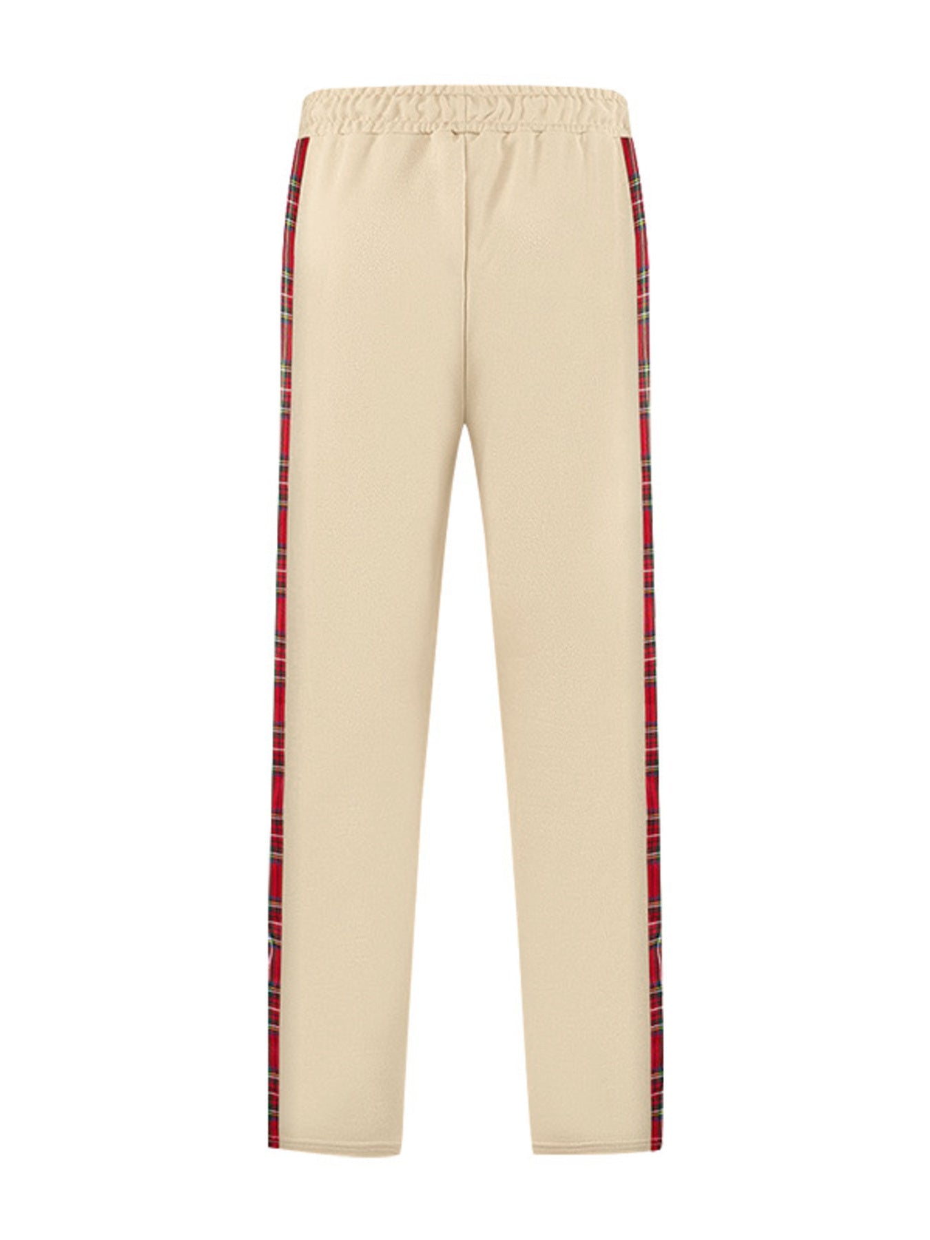 Men's Full Size Plaid Trim Snap-Button Track Pants Plus Size