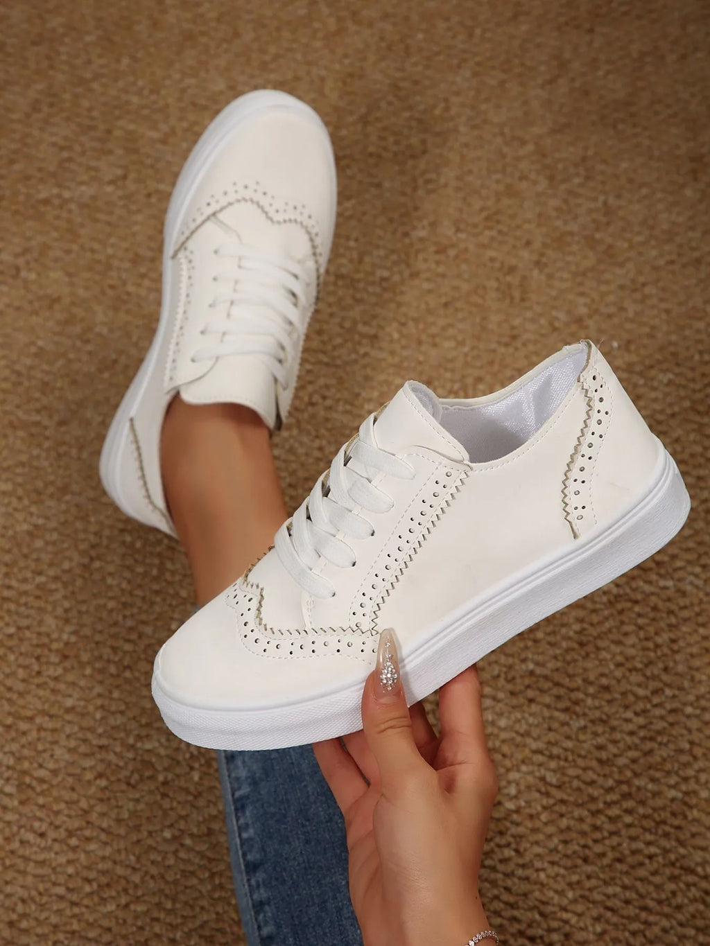 PU Leather Lace Up Platform Sneakers – Multi-Color
