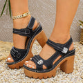 Open Toe Block Heels Sandals