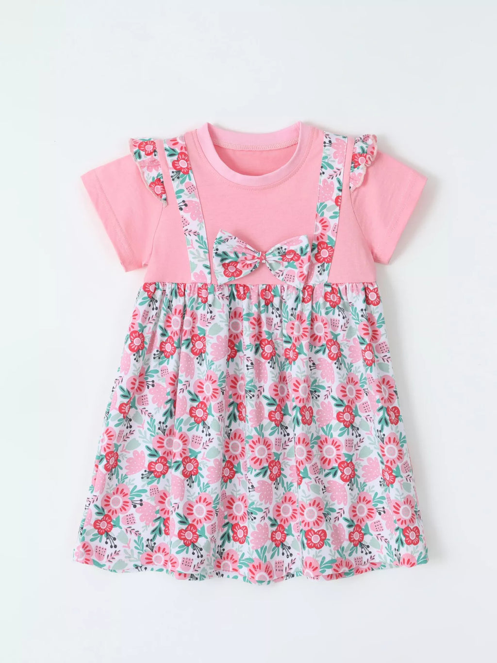 Children's Floral Print Bow Detail Dress
