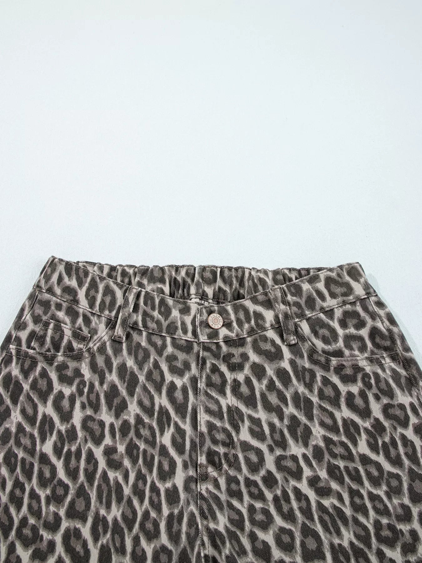 Leopard Straight Loose Leg Jeans