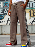 Men's Full Size Side Snap Wide Leg Pants Plus Size