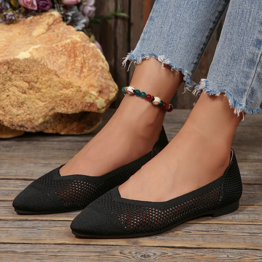 Mesh Point Toe Flat Slip-Ons