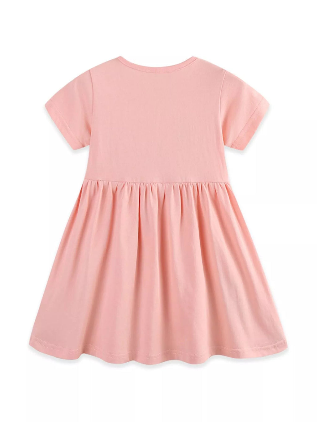 Children's Cute Cartoon Applique Short Sleeve Casual Dress